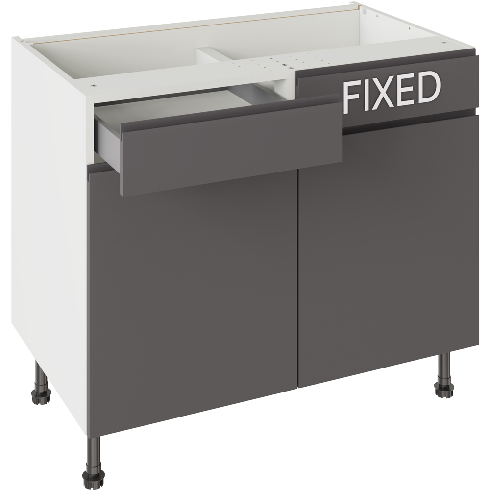Kitchen Kit J-Pull Graphite Drawerline Base Cabinet 1000mm Image 3