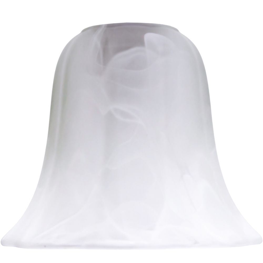 Happy Homewares White Alabaster Glass Shade with Subtle Petal Rimmed Trim 2 Pack Image 5