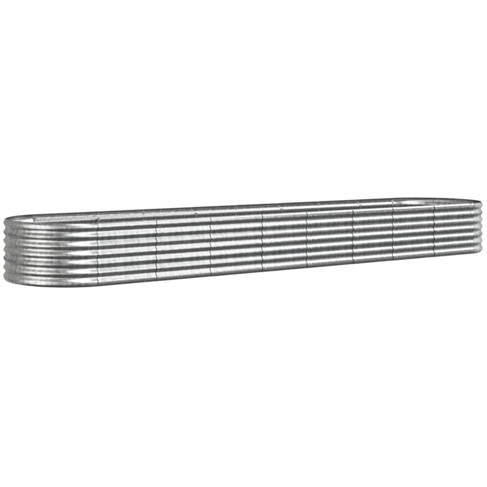 vidaXL Silver Galvanised Steel Raised Garden Bed 36 x 80 x 368cm Image 1