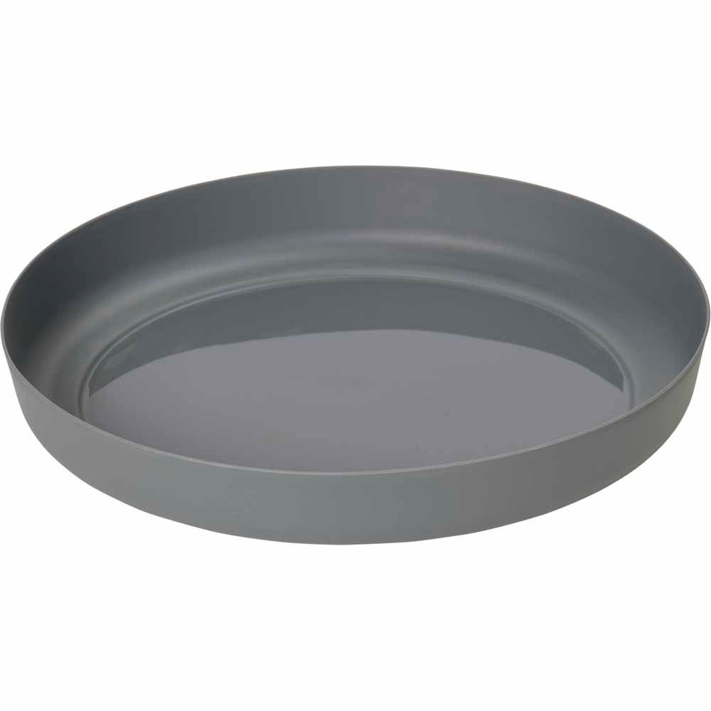 Clever Pots Grey Plastic 40cm Round Plant Pot Tray Image 1