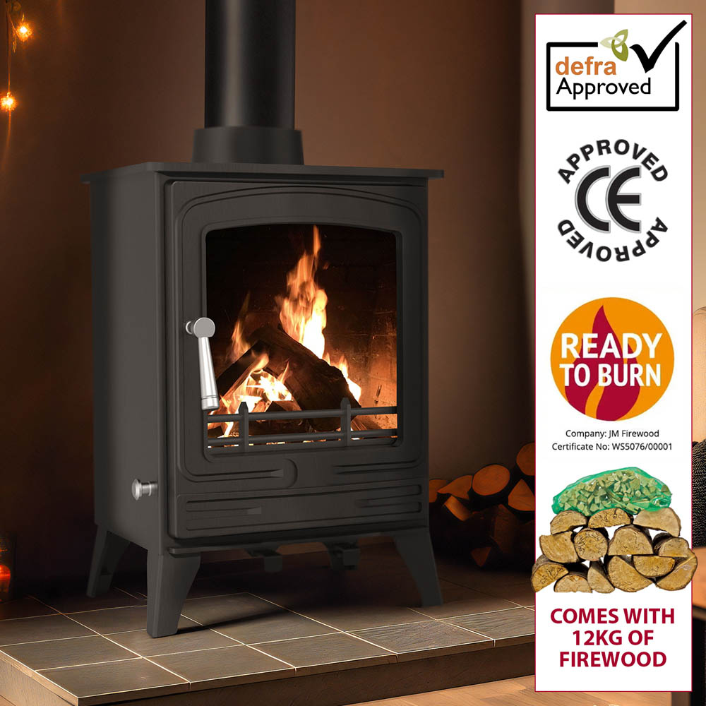 RoyalFire Steel Eco Multifuel Stove 5kW with Firewood Starter Kit Image 7