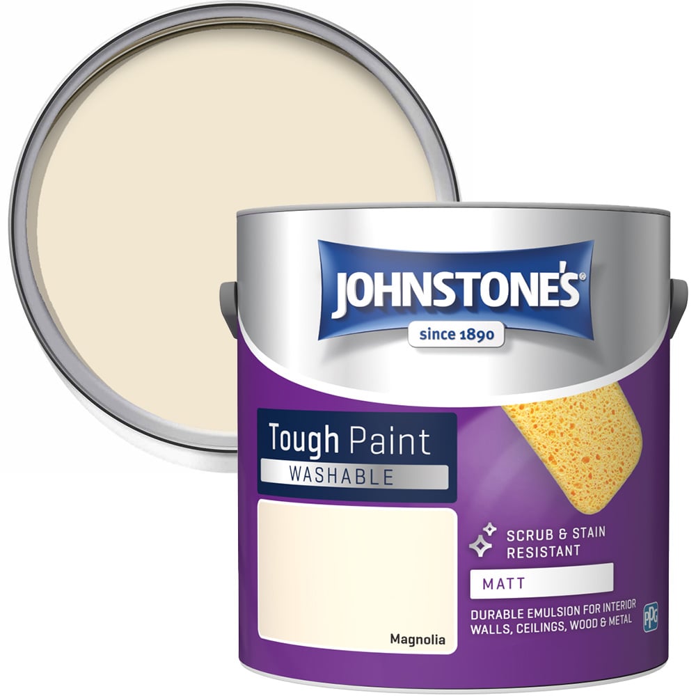 Johnstone's Washable Magnolia Matt Emulsion Paint 2.5L Image 1