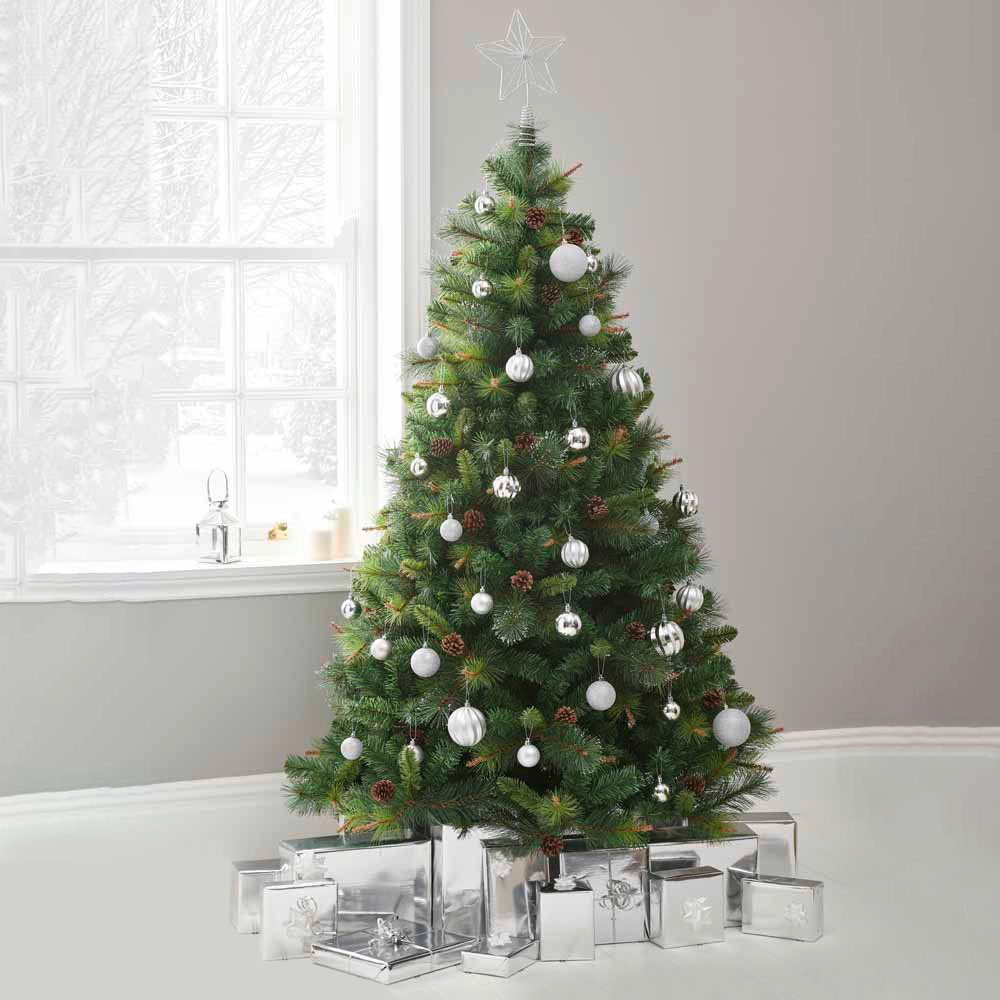 Wilko 6ft Glitter Tip Artificial Christmas Tree Image 2