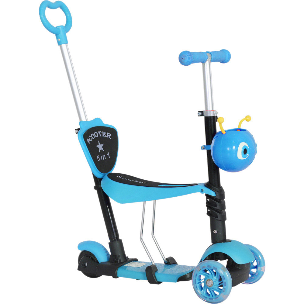 Tommy Toys 5 in 1 Blue Kids Kick Scooter Image 1