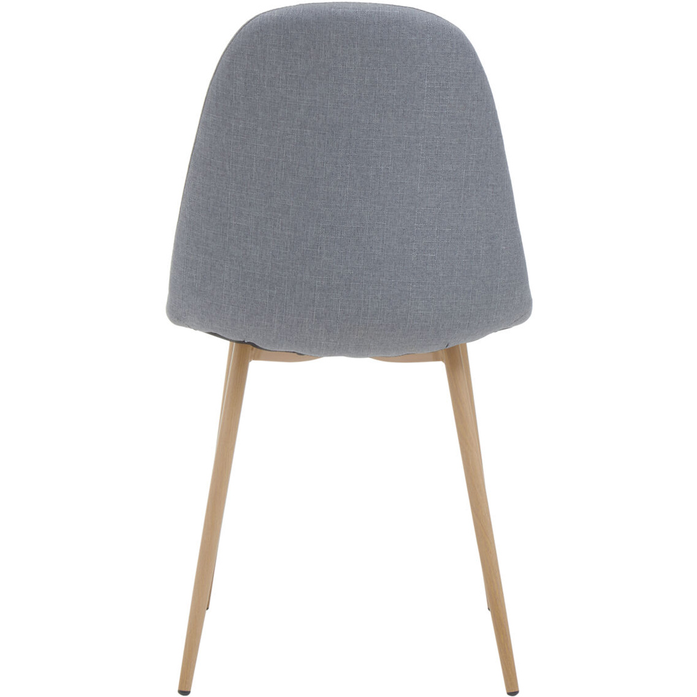 Premier Housewares Salford Grey Fabric and Wood Effect Legs Dining Chair Image 3