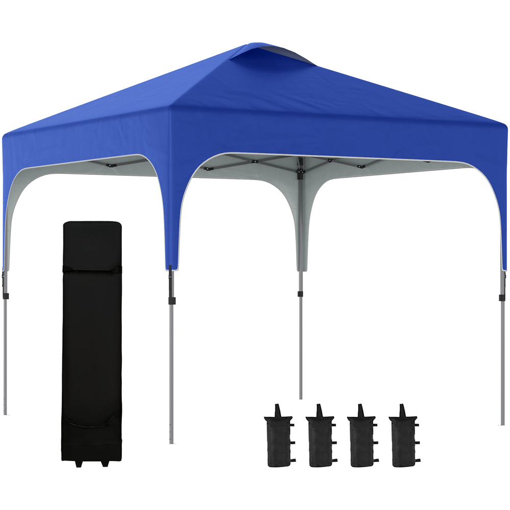 Outsunny 3 x 3m Blue Pop Up Gazebo with Wheeled Carry Bag and 4 Weight Bag Image 2