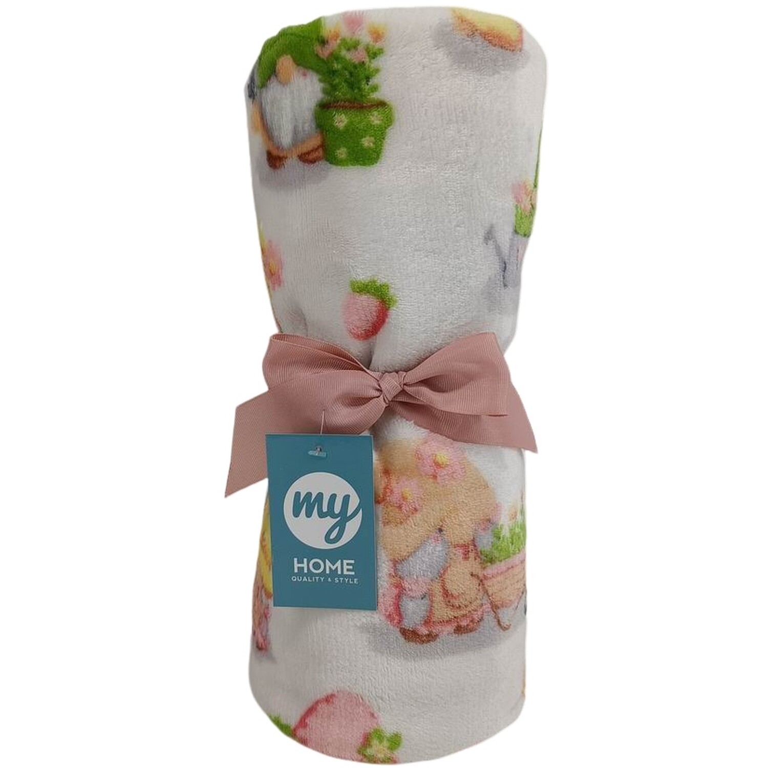My Home Spring Gonks Fleece Throw - White Image 1