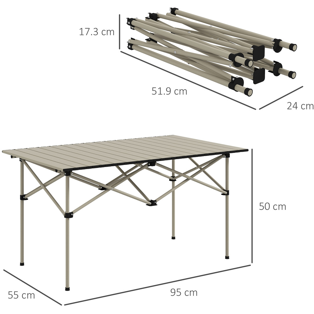 Outsunny Silver Aluminium Foldable Camping Table with Carry Bag Image 7