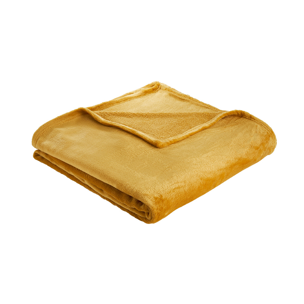 Wilko Ochre Supersoft Throw 200 x 200cm Wilko