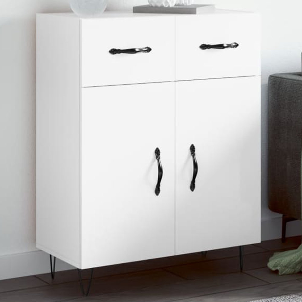 vidaXL 2 Door 2 Drawer White Sideboard Image 1