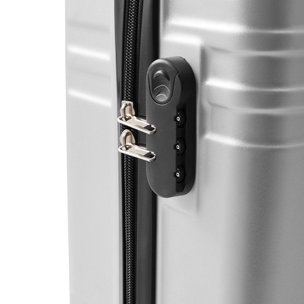H&O Direct 20 inch Silver Hard Shell Suitcase with Combination Lock Image 5