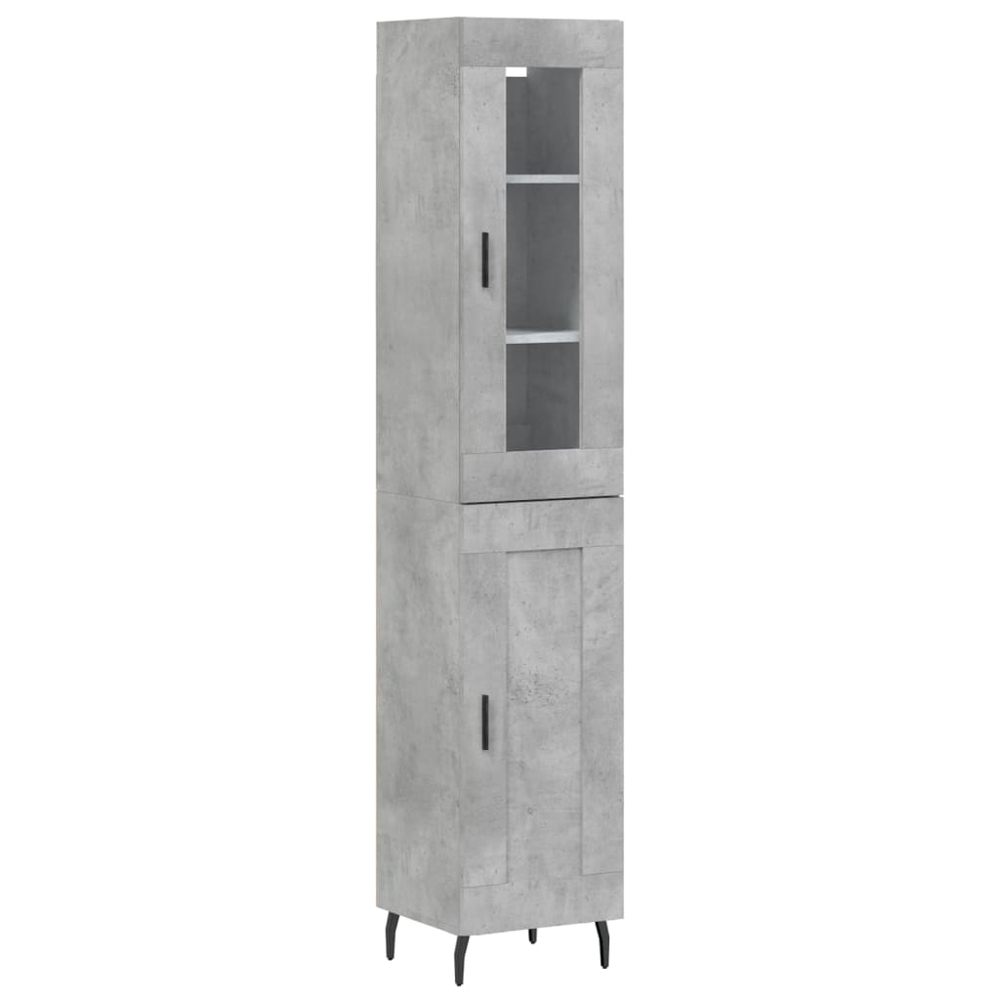 vidaXL 2 Door Concrete Grey Highboard Image 2