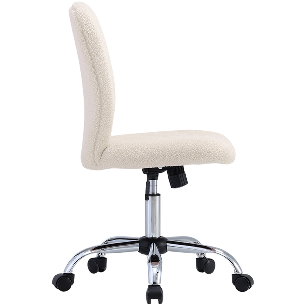 Living and Home Cream Plush Office Chair Image 3