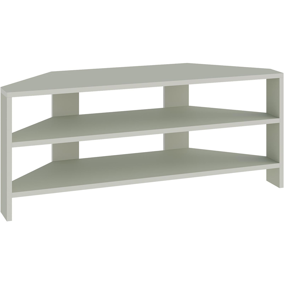Decortie Thales 2 Shelf Ash Green Corner TV Stand Image 2
