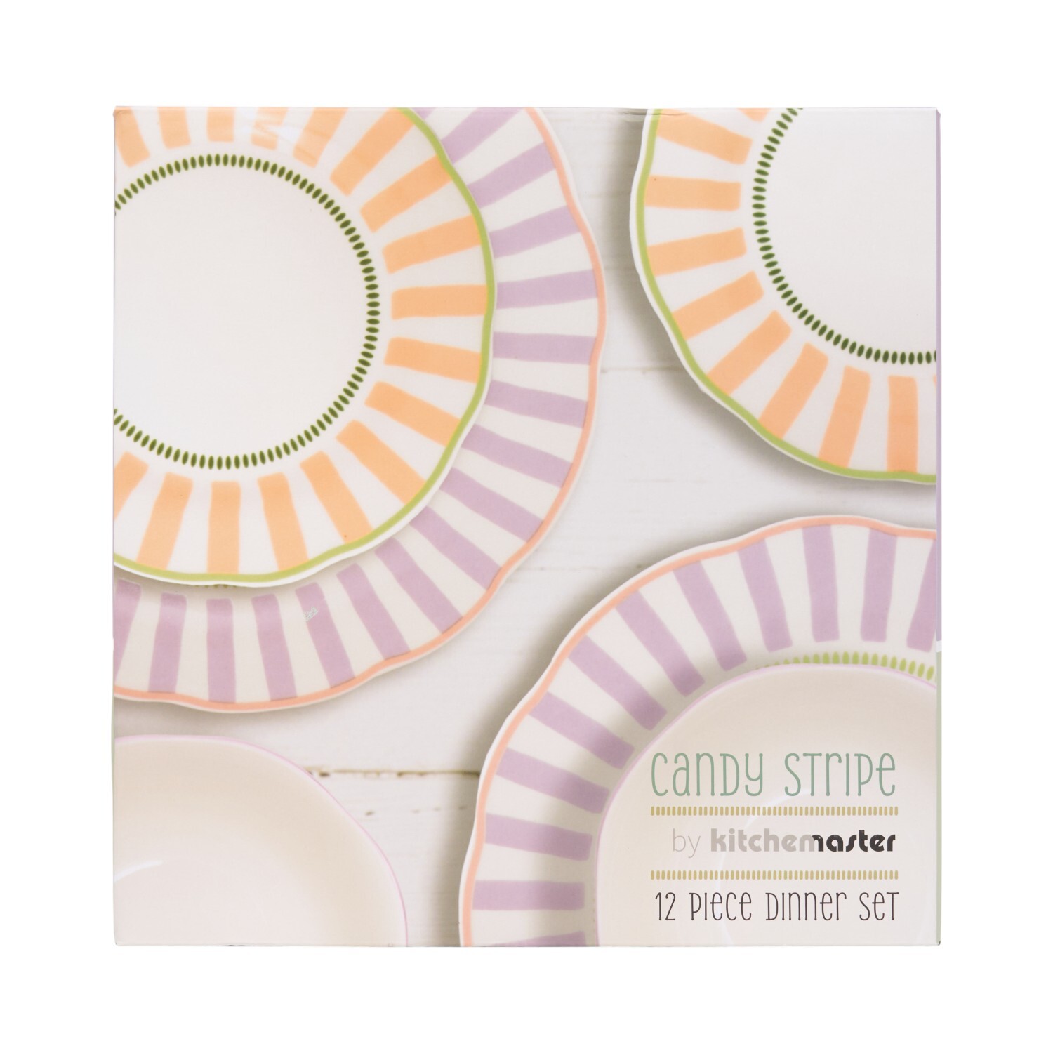 12 Piece Candy Stripes Dinner Set Image 2