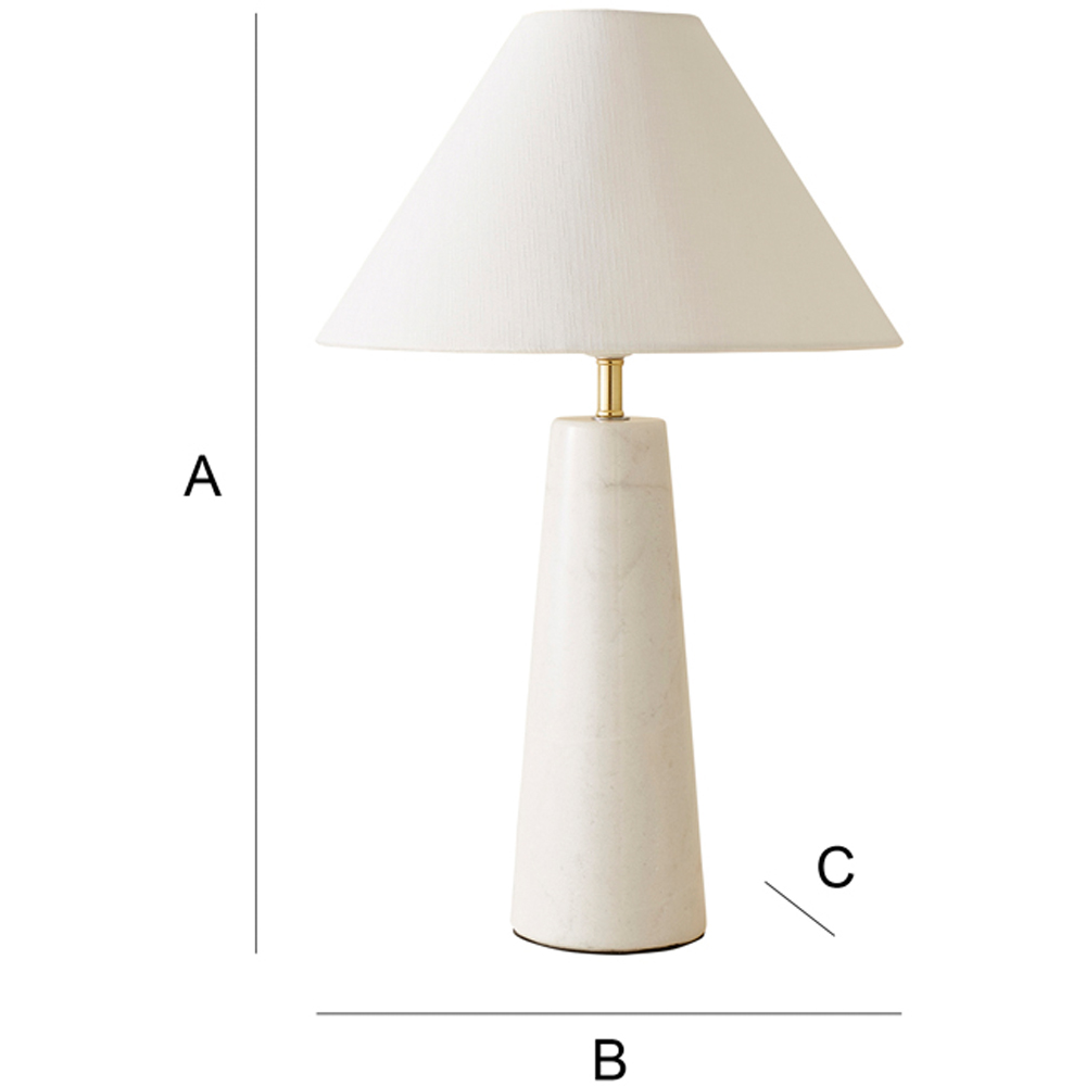 ValueLights Margot White Marble Taper Shade LED Table Lamp Image 8