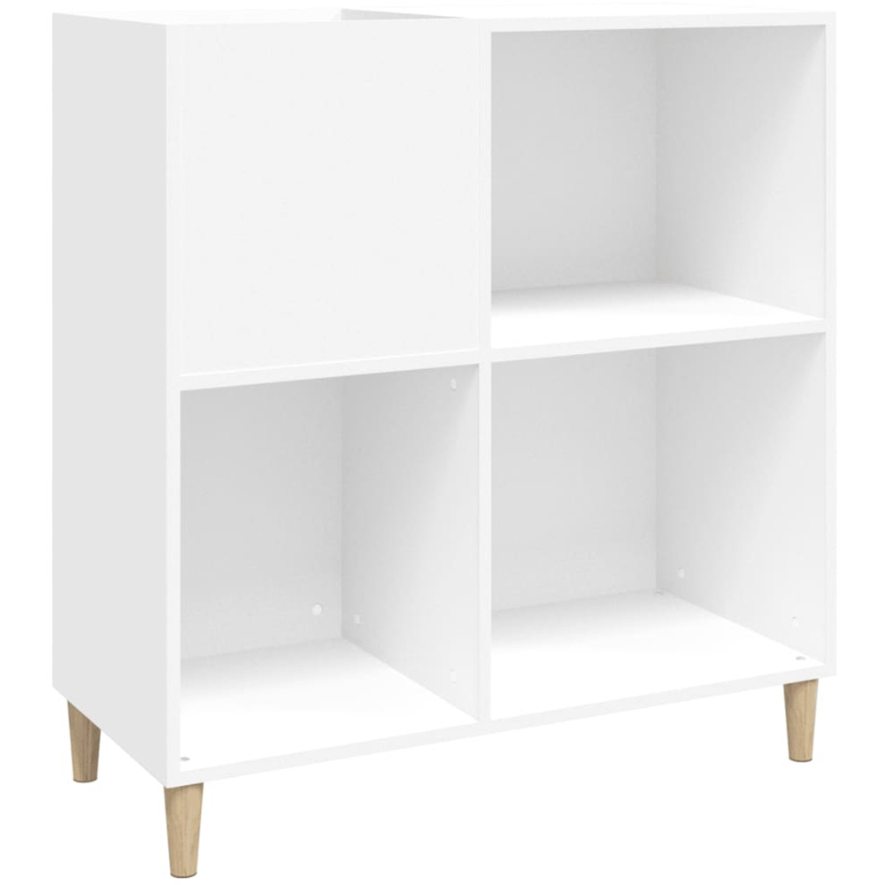 vidaXL 3 Shelf White Record Cabinet Image 2