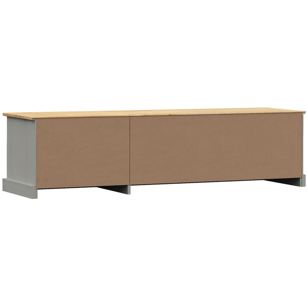 vidaXL Vigo Single Door 2 Drawer Single Shelf Grey Solid Pine Wood TV Cabinet Image 7