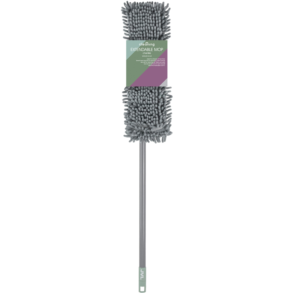JVL Cleaning Grey Extendable Chenille Mop with 2 Replacement Heads Image 2