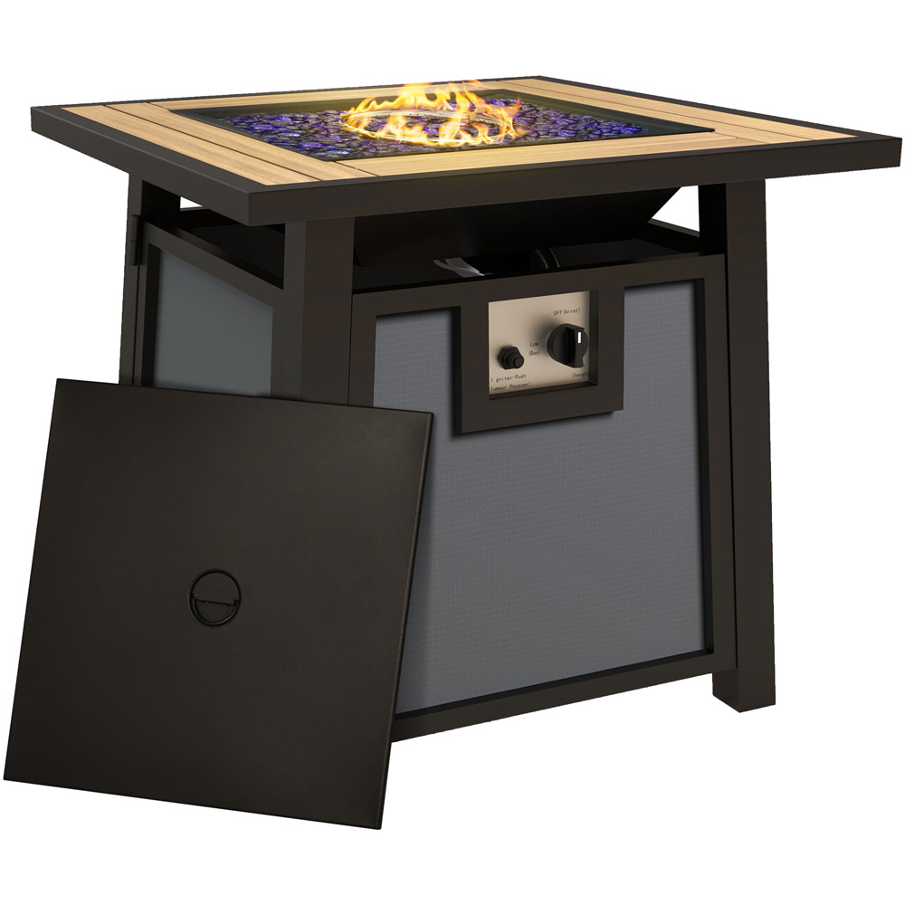 Outsunny 50000 BTU Gas Fire Pit Table with Cover Image 1