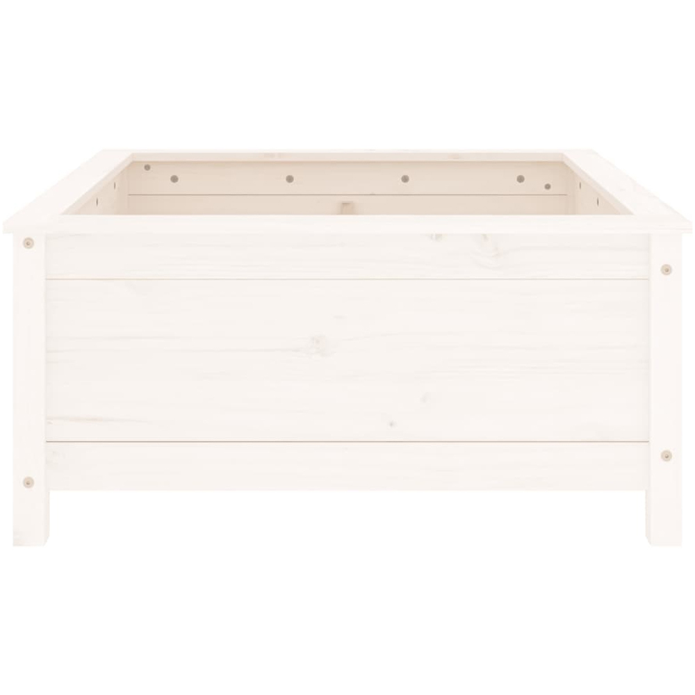 vidaXL White Solid Pine Wood Garden Planter 39 x 82.5 x 82.5cm Image 3