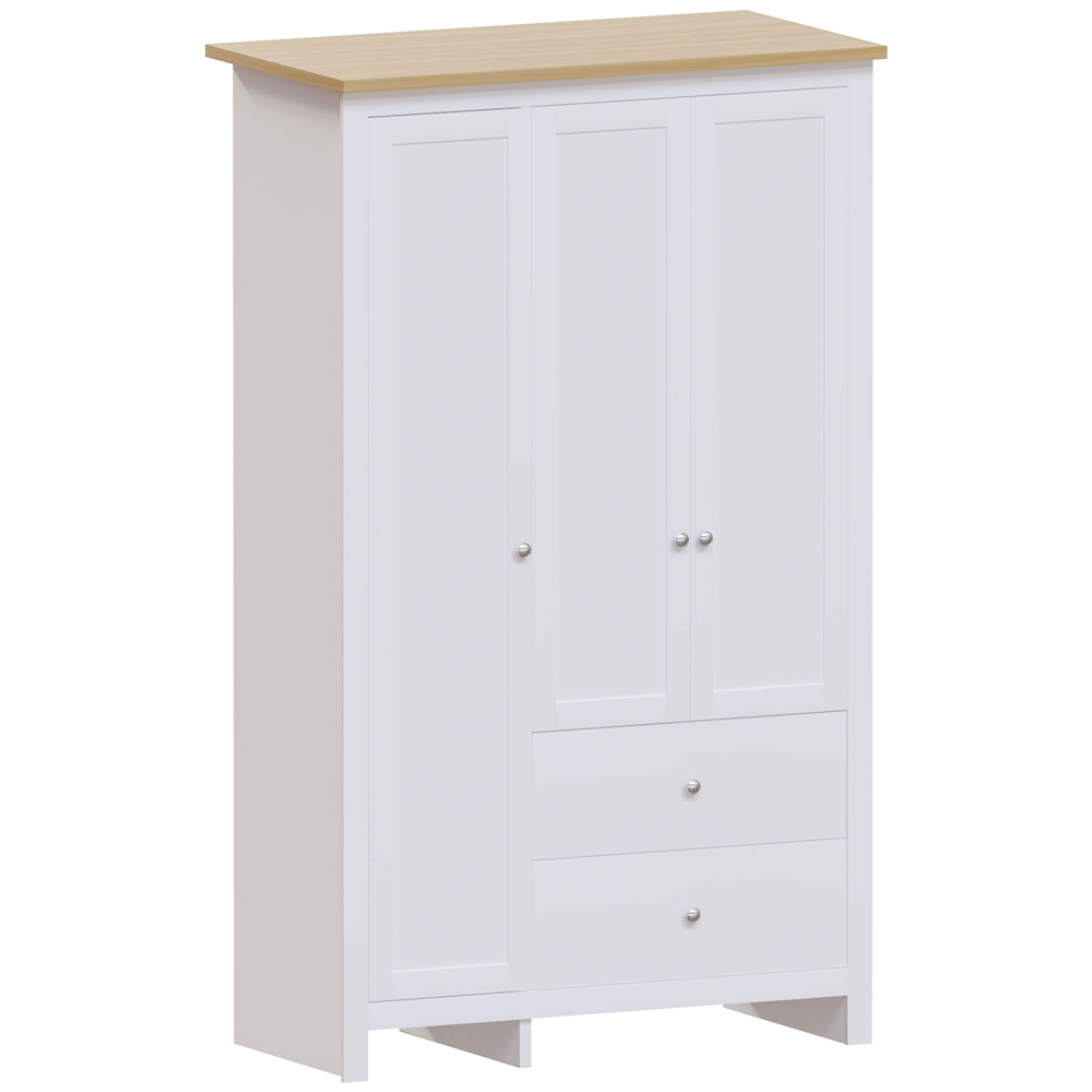 Vida Designs Arlington 3 Door 2 Drawer White Wardrobe Image 2