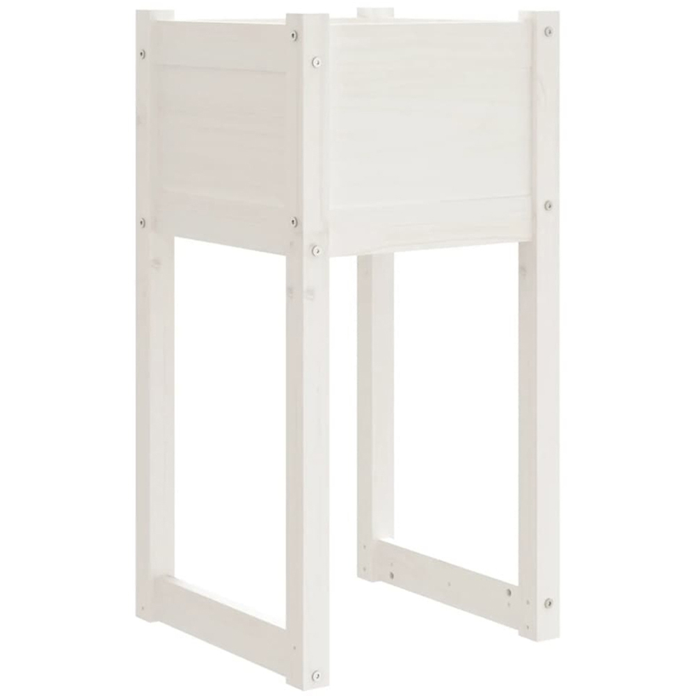 vidaXL White Solid Pine Wood Garden Planter 81 x 40 x 40cm Image 1