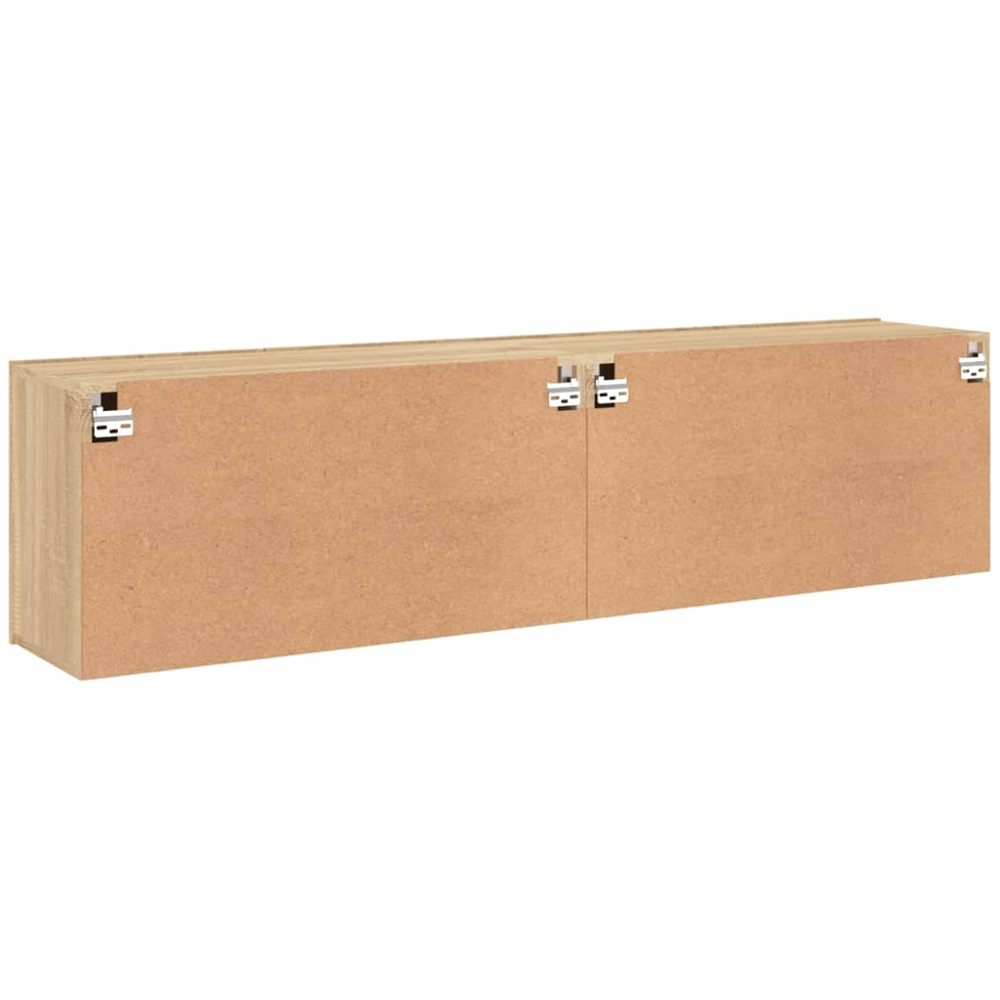 vidaXL 2 Door Sonoma Oak Wall Mounted TV Cabinet Set of 2 Image 9