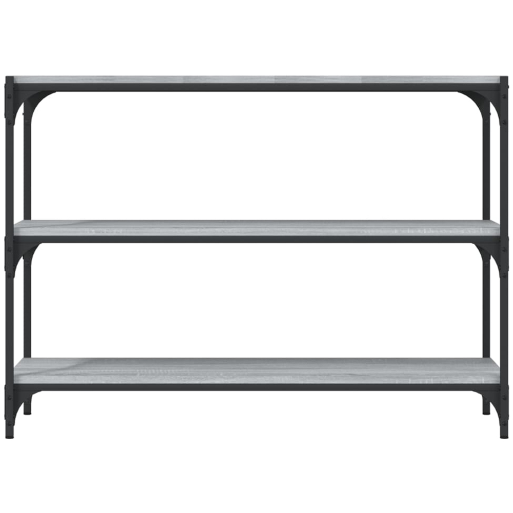 vidaXL 3 Shelf Grey Sonoma Wood and Steel Wide Bookcase Image 5