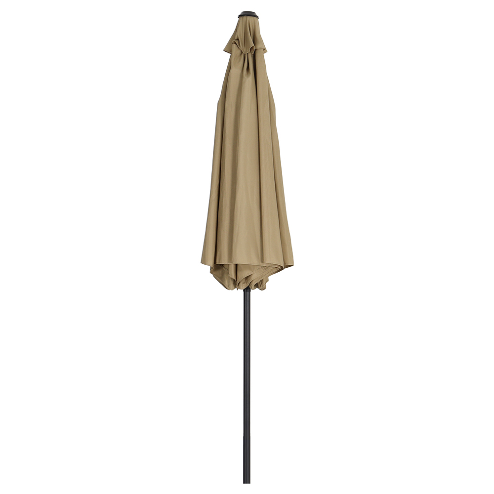 Living and Home Beige Round Crank Tilt Parasol with Round Base 3m Image 5