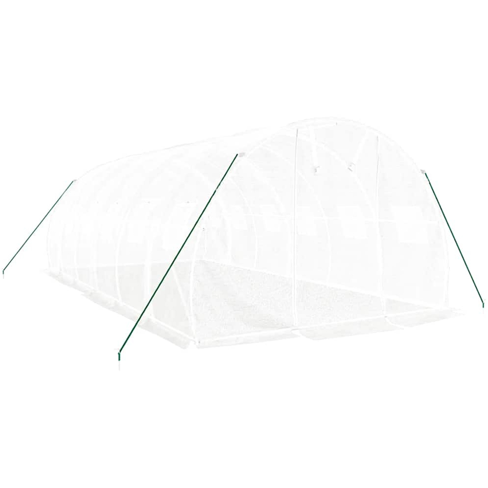 vidaXL White Polyethylene Galvanised Steel Frame 19.6 x 9.8ft Greenhouse Image 2