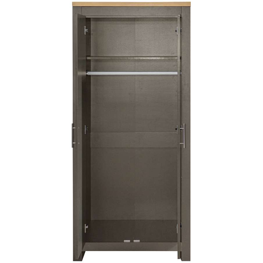 Birlea Highgate 2 Door Dark Grey and Oak Wardrobe Image 4