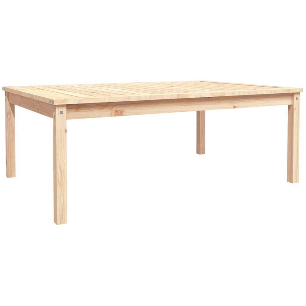 vidaXL Natural Solid Pine Wood Slatted Garden Table 121 x 82.5cm Image 2