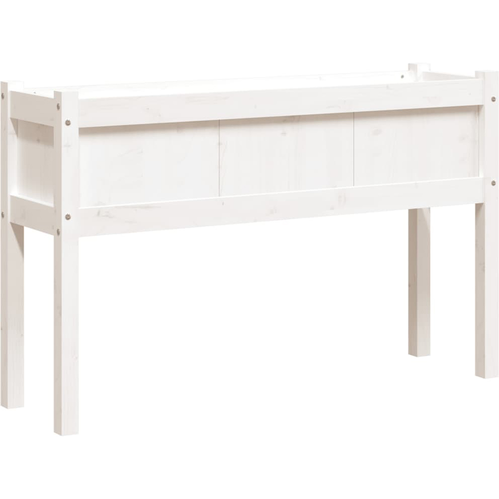 vidaXL White Pine Wood Garden Planter with Legs 70 x 110 x 31cm Image 1