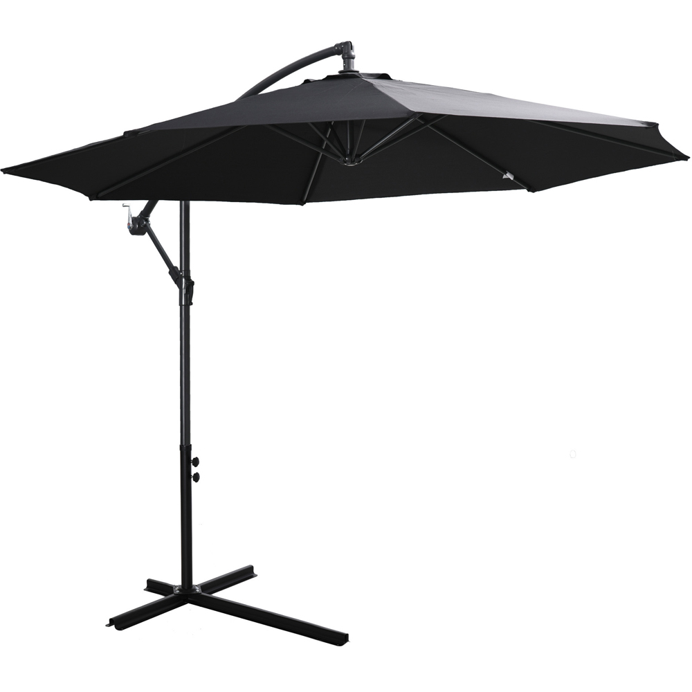 Outsunny Black Cantilever Banana Parasol 3m Image 1