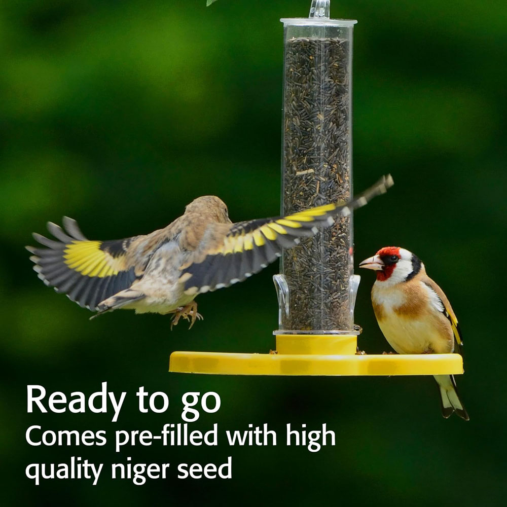 Happy Beaks Jacobi Jayne Goldfinch Finder 2 Port Hanging Bird Niger Seed Feeder Image 2