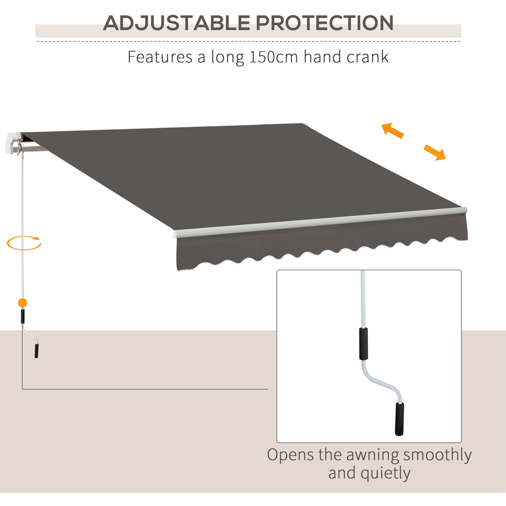 Outsunny Grey Retractable Awning 3 x 2m Image 6