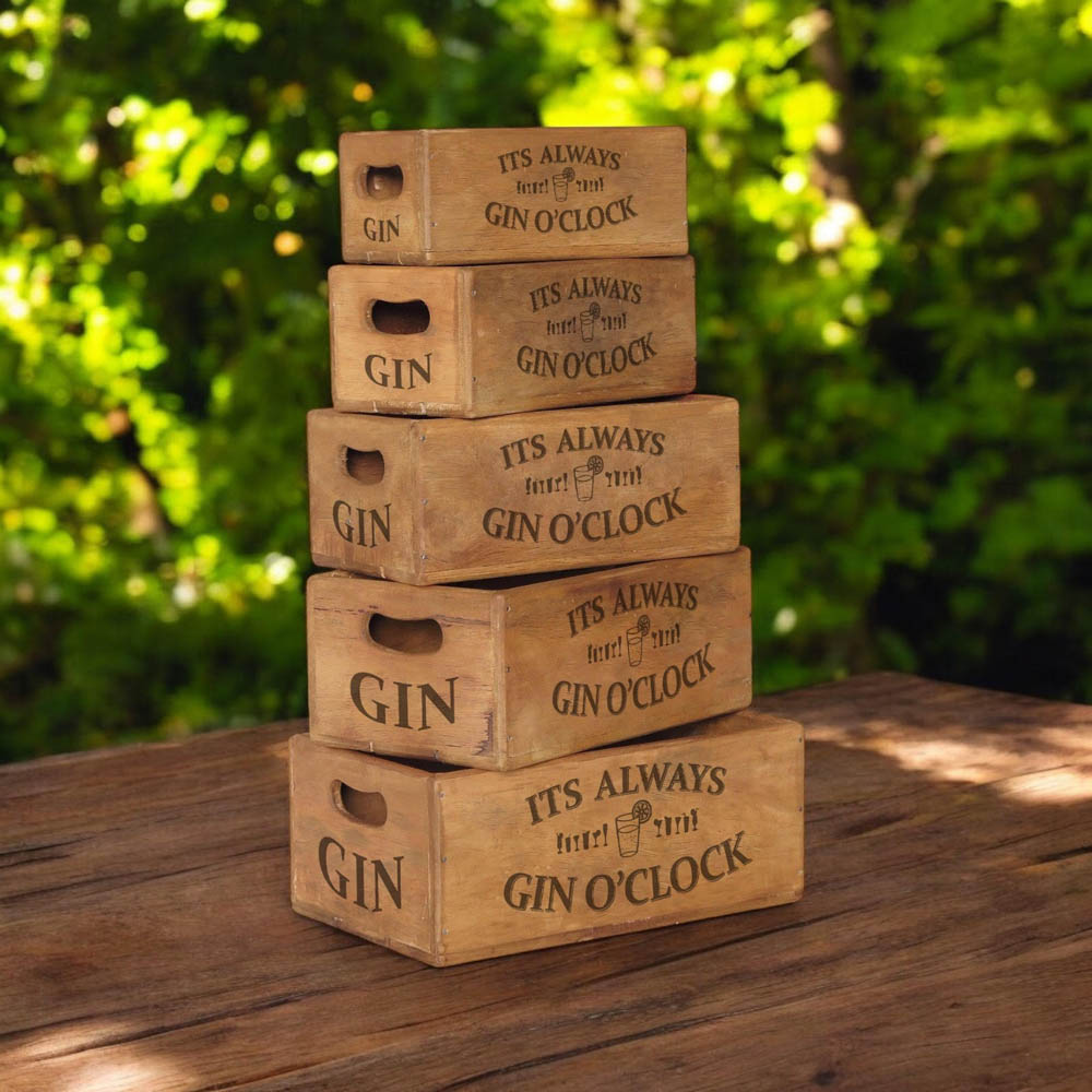 Acacia Home Its Always Gin O'Clock Waxed Box Set of 5 Image 2