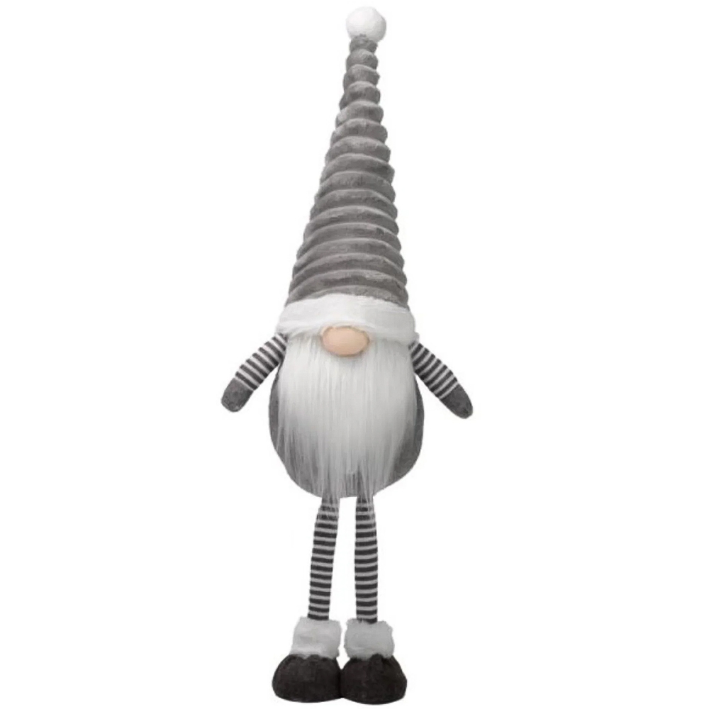 Samuel Alexander Grey Standing Plush Gonk Christmas Decoration with Grooved Hat 67cm Image 1