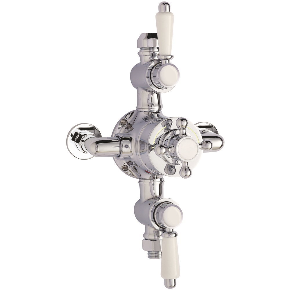 nuie Chrome Triple Thermostatic Shower Valve Image 1