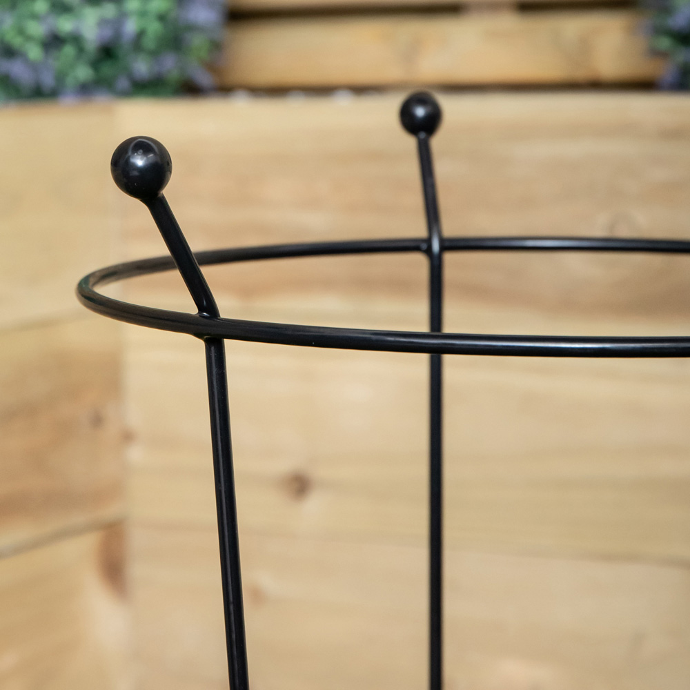 Samuel Alexander Steel Black Herbaceous Garden Plant Support Ring 60 x 35cm 4 Pack Image 5