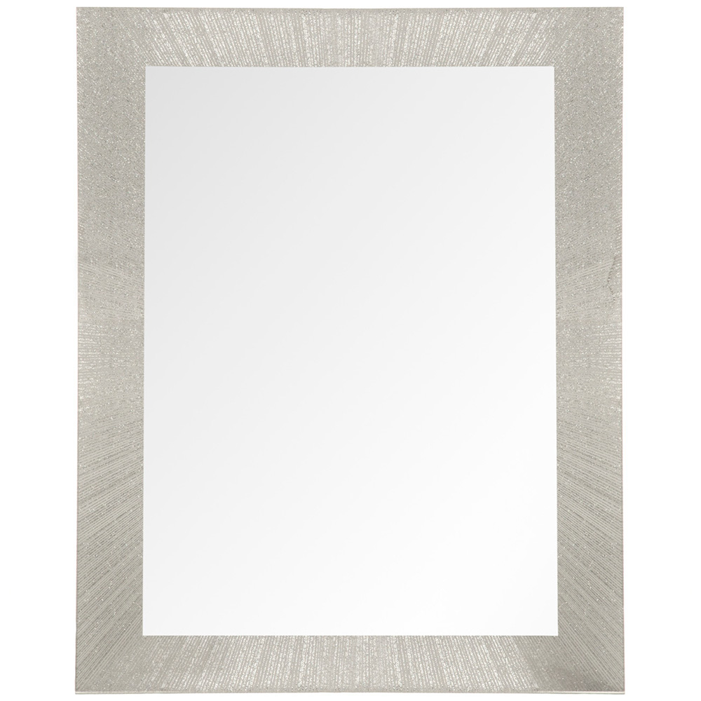 Silver Starburst Glitter Wall Mirror Image