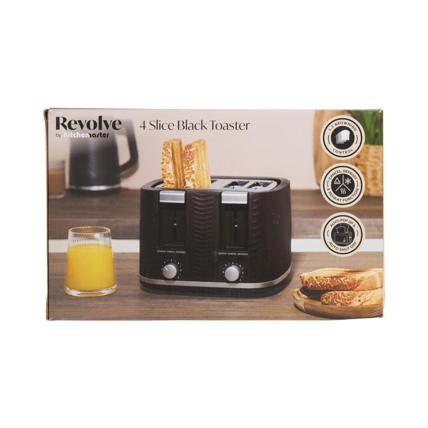Revolve 4 Slot Toaster Black Image 3