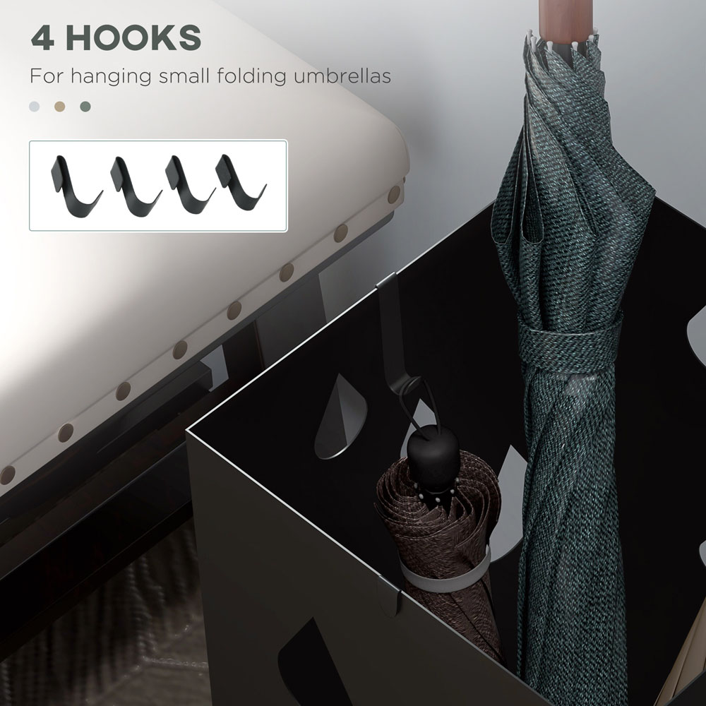 Portland 4 Hooks Dark Grey Freestanding Square Umbrella Stand Image 6