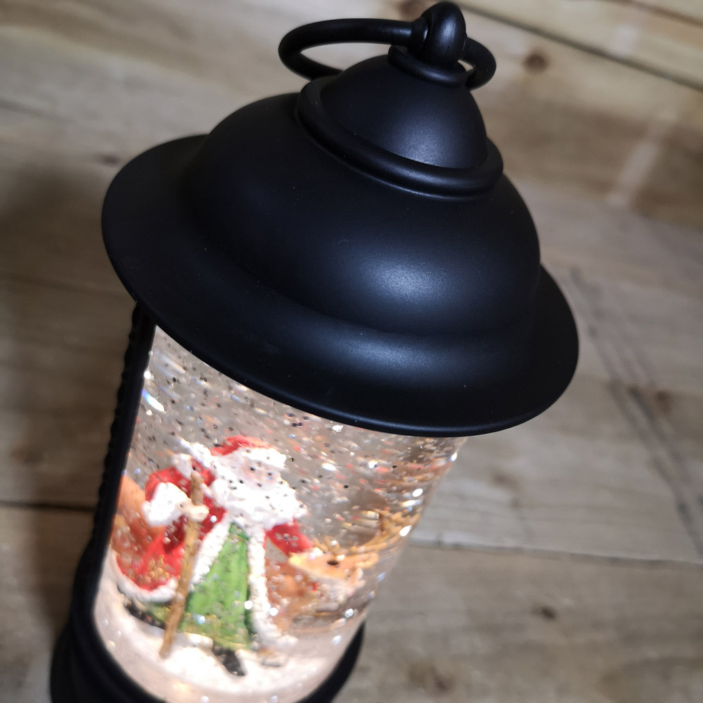Samuel Alexander Black Santa and Reindeer Scene Water Spinner Lantern Christmas Decoration 29cm Image 4