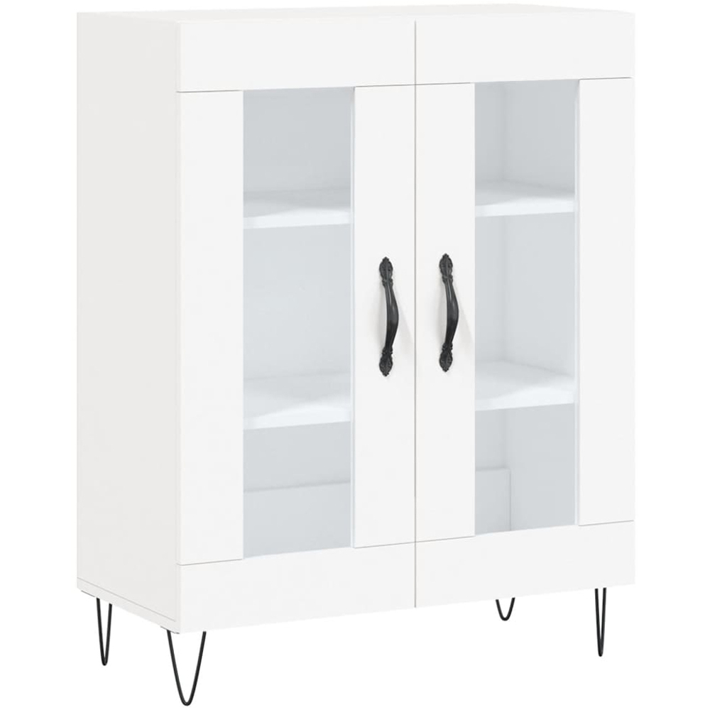 vidaXL 2 Glass Door White Sideboard Image 2