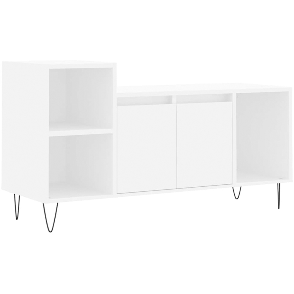 vidaXL 2 Door 3 Shelf White TV Cabinet Image 2