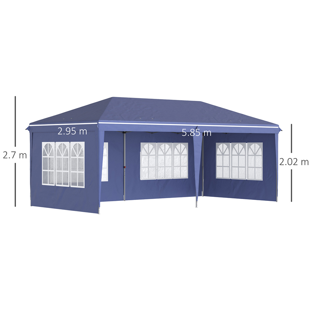Outsunny 3 x 6m Blue Heavy Duty Gazebo Party Tent with Bag Image 6