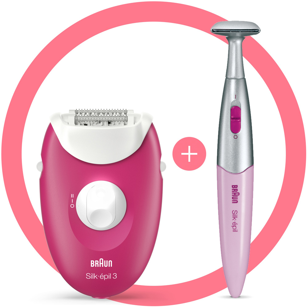 Braun SilkEpil 3-420 White and Pink Epilator for Women | Wilko