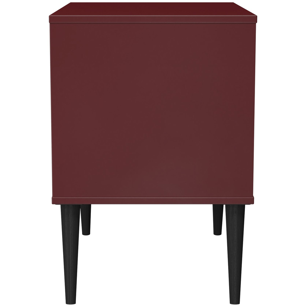 Crowndale Hong Kong 2 Drawer Red Matt Side Table Ready Assembled Image 3